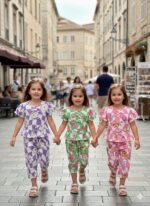 G 22 Girls Pop Corn Top Bottom Set Style-3 (2-8) Y [24 Pcs]